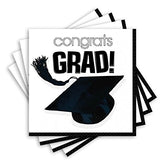 Flying Colors Graduation Party School Colors Luncheon Napkins White Tableware, White, Paper , 6" x 6" Pack of 36